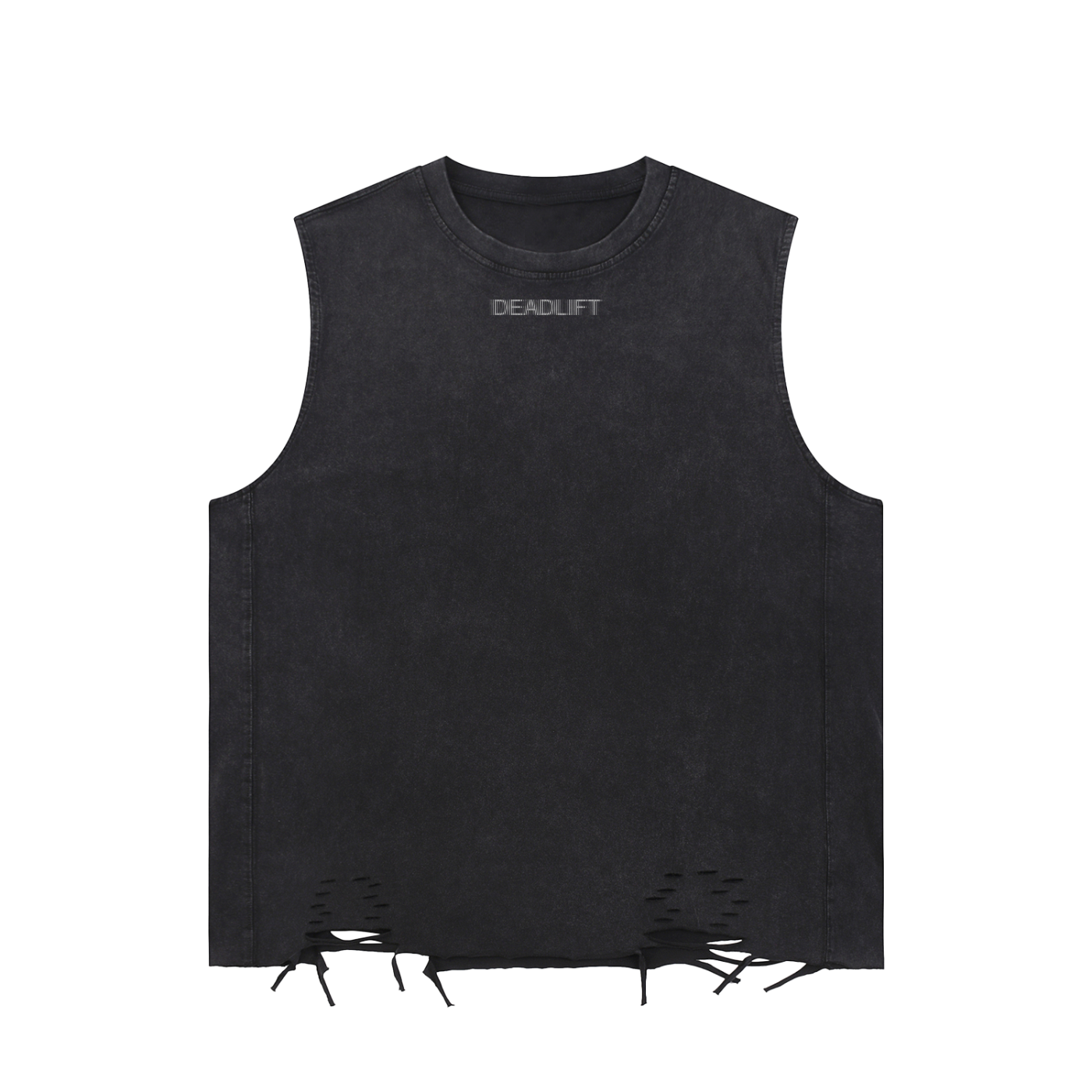 GATHERED Snow Washed Raw-Hem Tank Top