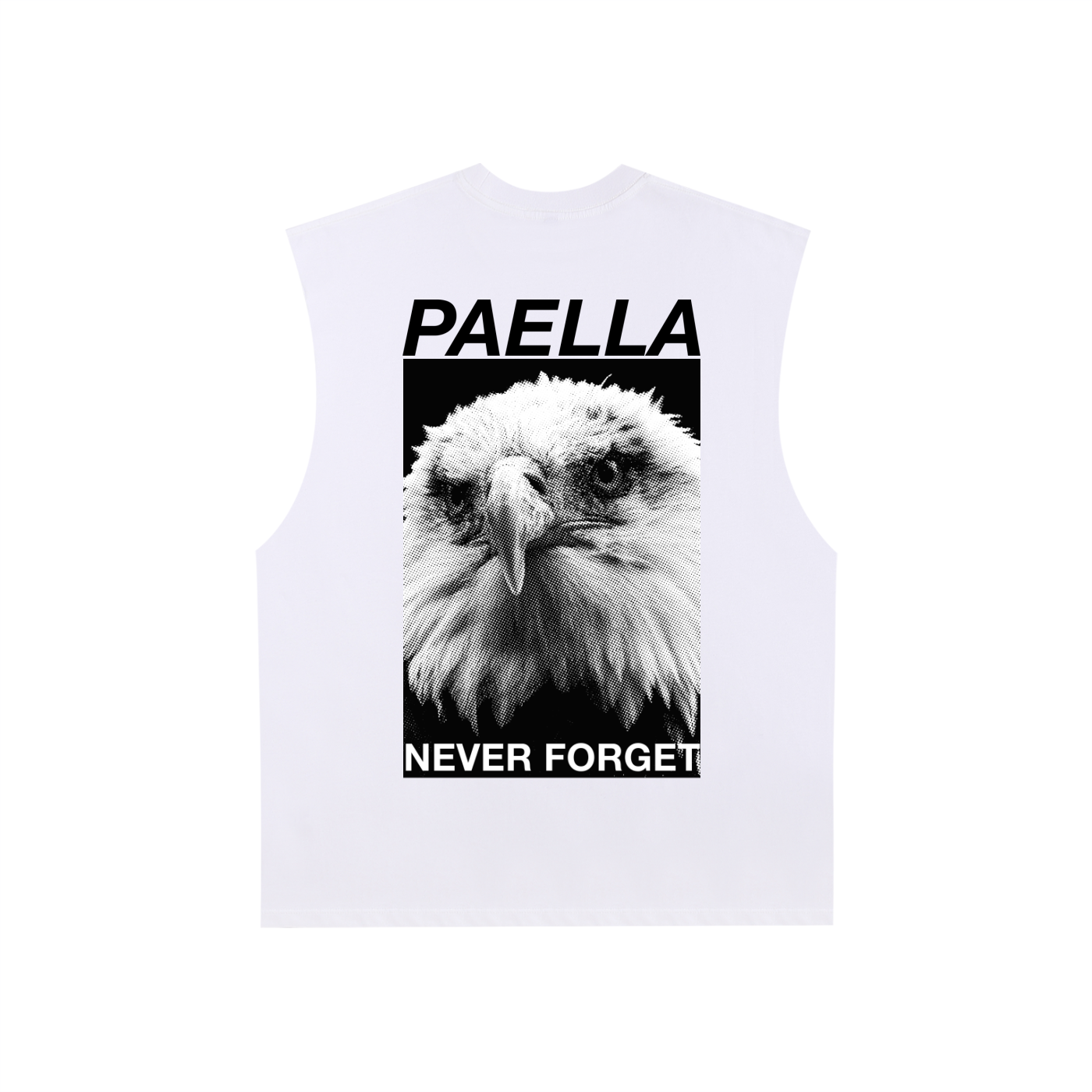 NEVER FORGET Raw Edge Cotton Tank Top