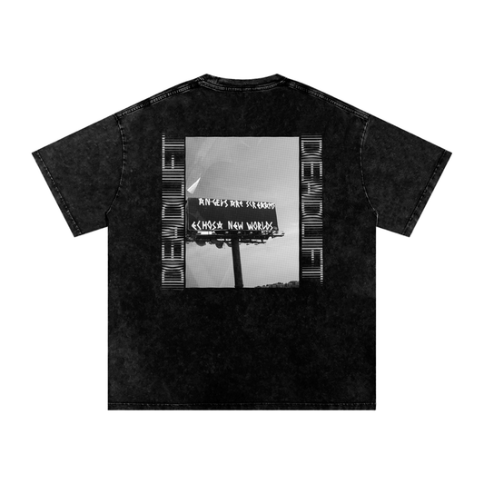 CHAOS NEW WORLDS Acid Wash Oversize T-Shirt - 250 GSM