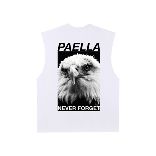 NEVER FORGET Raw Edge Cotton Tank Top